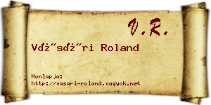 Vásári Roland névjegykártya